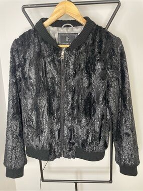 Unreal Fur Black Faux Fur Bomber Jacket